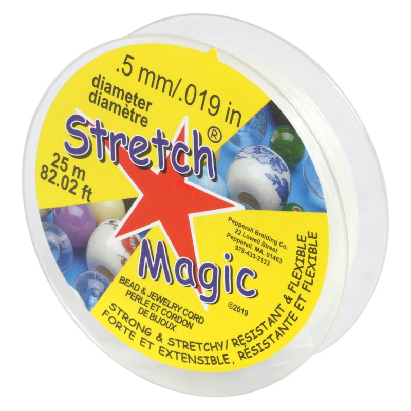 Stretch Magic Elastic Beading Cord â€“ Clear Color, 0.5mm in Diameter, 25-Meter (82 ft) - Easy to Knot, Strong & Stretchy String for Making Beaded Jewelry - Image 1